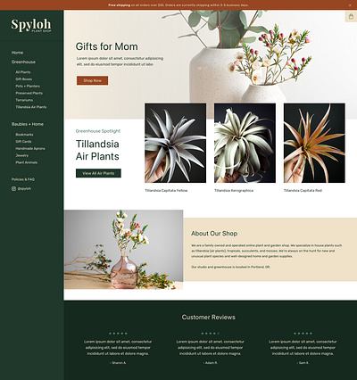 Spyloh Plant Shop Website Design branding flower garden homepage overlap plant rebrand shop store succulent web design website