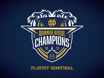 NOTRE DAME FIGHTING IRISH 2025 ORANGE BOWL CHAMPIONS - Logo Co. 2025 cfp champions college football fighting irish miami ncaa notre dame orange bowl playoffs