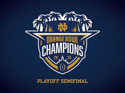 NOTRE DAME FIGHTING IRISH 2025 ORANGE BOWL CHAMPIONS - Logo Co. 2025 cfp champions college football fighting irish miami ncaa notre dame orange bowl playoffs