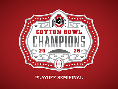 OHIO STATE BUCKEYES 2025 COTTON BOWL CHAMPIONS - Logo Concept 2025 bowl games buckeyes cfp champions college football cotton bowl matt harvey ohio state semifinal