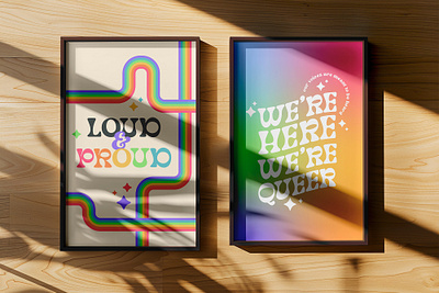 Pride Posters gradient poster pride proud queer rainbow