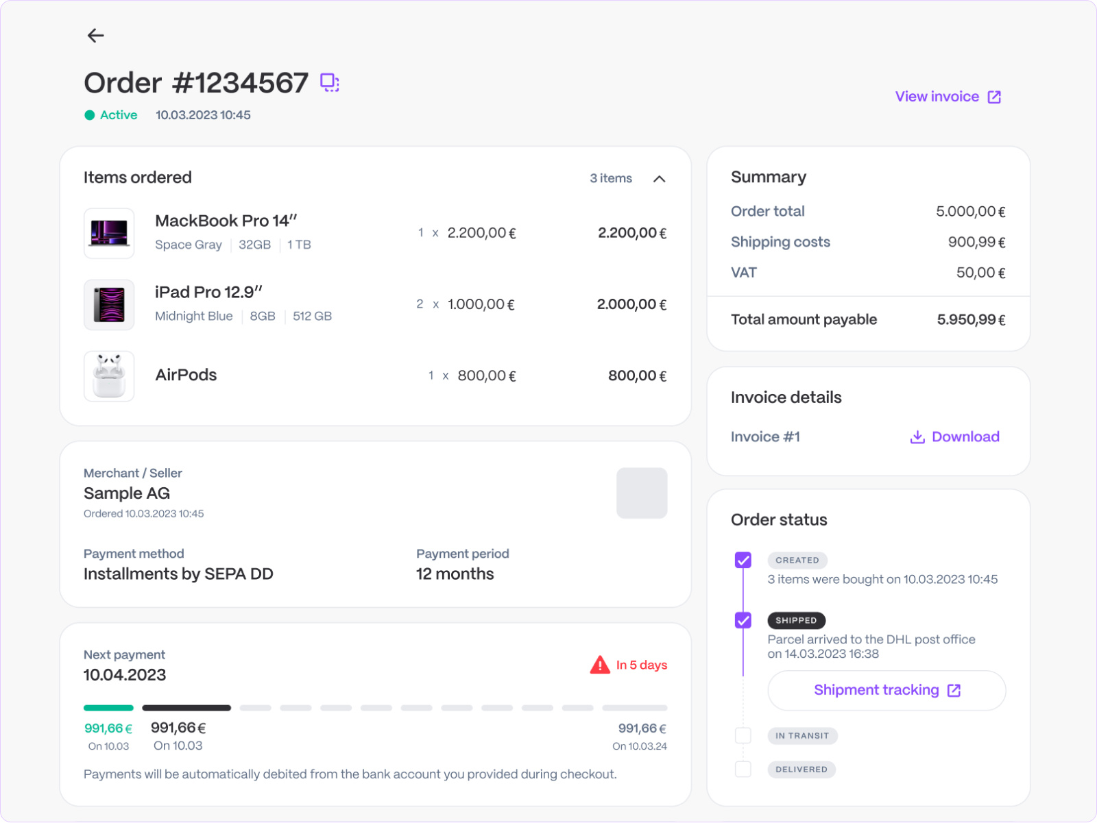 Order page design figma order page ui ux