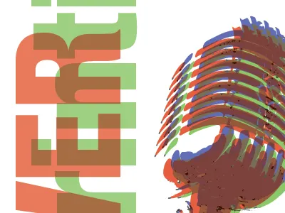 Poster about overprinting graphic design microphone music overprinting poster rgb typography