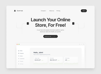 Hero section exploration design landing page ui