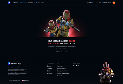 ❌ Ban Account casino design figma gambling game interface logo rust ui ux web