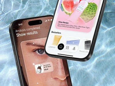 Smart Beauty Store | Mobile App Concept ai app card concept design face homepage icon mobile mobileapp scan skin skincare tabbar ui uiux ux