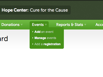 Activity Emphasized Dropdowns dropdown green navigation ui