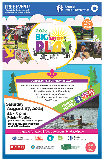 Big Day of Play Event Poster 2024 design graphic design illustration poster design vector