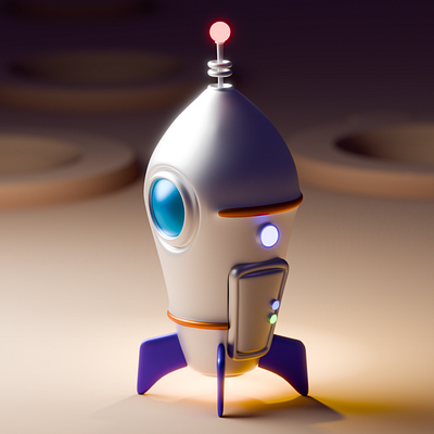 Spaceship 3d blender illustration space spaceship stylized