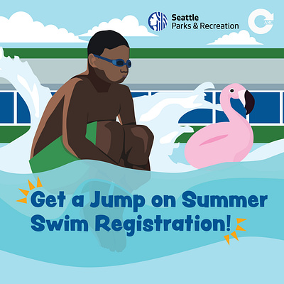 Social Media Post - Swim Registration Post design graphic design illustration social media vector