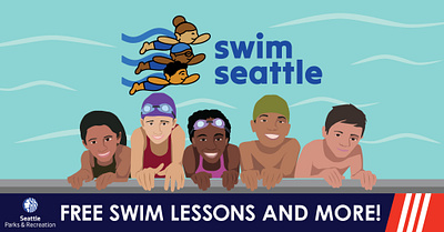 Swim Seattle Banner design graphic design illustration vectors web graphic