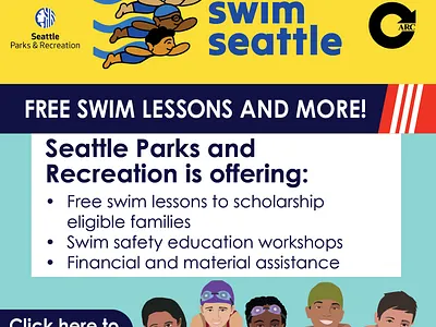 Swim Seattle Social Carousel design graphic design illustration social media vector