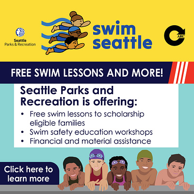 Swim Seattle Social Carousel design graphic design illustration social media vector