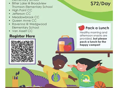 Elementary Day Camps Poster design flyer design graphic design illustration poster design vector