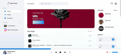 Music Player Desktop App aesthetic alex rosales app design desktop modern design music player ui