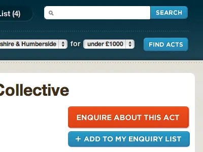 Function Central blue buttons dotted border gotham helvetica icon orange rounded corners search
