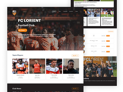 Football Club - Landing Page graphic design logo ui