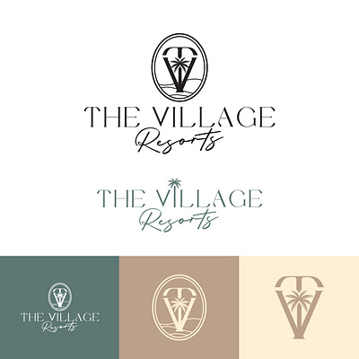 The Village Resorts beach branding graphic design logo palms resort resorts