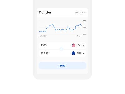 Transfer money UI card exploration app chart clean component currency desktop ehr emr finance interaction mobile modal modern money patient saas software ui ux web app