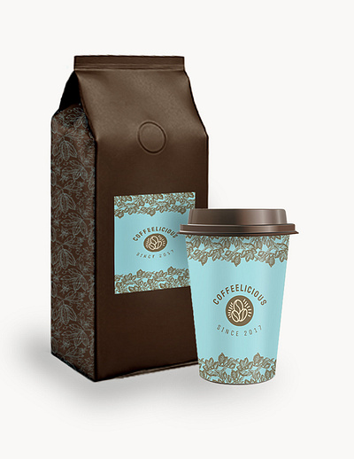 Coffeelicious Coffee- Branding Mockup 3 brand identity branding graphic design logo logo design mockup package design packaging