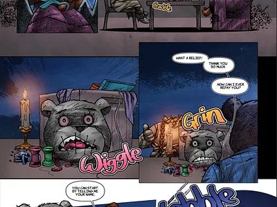 teddy scares art black and white character design comic comic book design drawing illustration manga