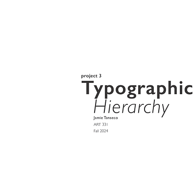 Typographic Hierarchy Study design graphic design indesign typography