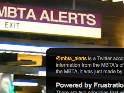 @mbta_alerts blurry pictures of people helvetica purposefully bad photoshopping rounded corners