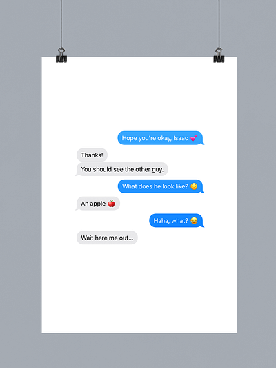 Isaac Newton | Typographical Poster apple chat emoji funny graphics humour iphone messages poster simple