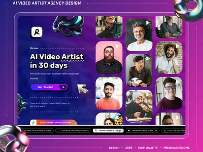 AI Video Artist Agency Design figma designs latest website designs modren designs ui ux design ui ux designer website