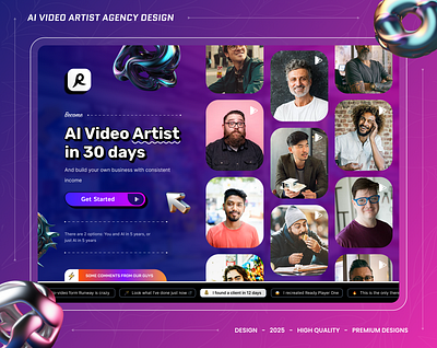 AI Video Artist Agency Design figma designs latest website designs modren designs ui ux design ui ux designer website