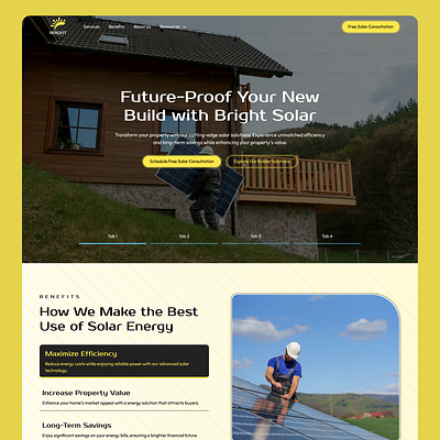 Bright Solar 🔆 | New Build Solar Company Website Design homepage landing page modern solar solar company website solar energy solar energy website solar landing page solar website solar website design web design website website design