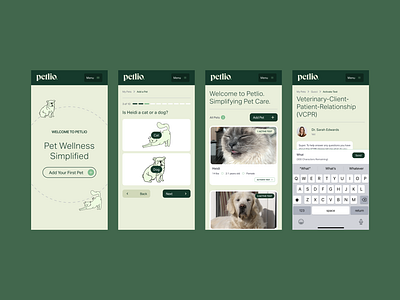 Petlio – Portal UI app cat dashboard dog green health mobile online pet pets portal product testing typography ui ux web web app website