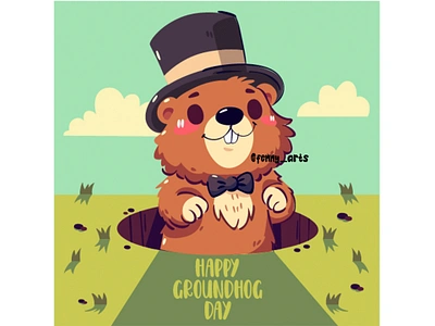 Happy Groundhog Day Background adventure animal cartoon celebration character cute day festival forest greeting groundhog happy holiday mascot nature outdoor season seasonal spring sunny