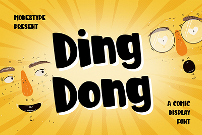 Ding Dong – Comic Display Font branding cartoon children comic display font font fun funny gaming kids movie playful poster youtube