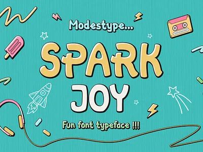 Spark Joy – Comic Display Font branding cartoon children comic design display font font funn funny gaming kids playful poster youtube
