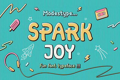 Spark Joy – Comic Display Font branding cartoon children comic design display font font funn funny gaming kids playful poster youtube