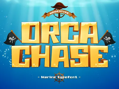 Orca Chase- Gaming Font branding cartoon children design display font font game gaming kids movie playful poster youtube