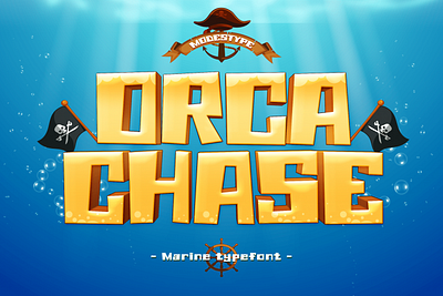 Orca Chase- Gaming Font branding cartoon children design display font font game gaming kids movie playful poster youtube