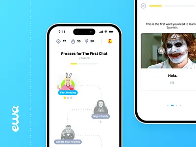 EWA Learn Languages - Courses app education ios iphone mobil ui ux