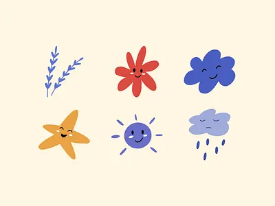 Cute Abstract Smile Decoration🌧️🌞 sunny