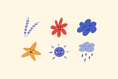 Cute Abstract Smile Decoration🌧️🌞 sunny