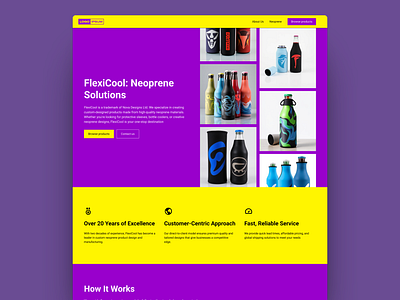 Neoprene Rubber - Home Page landing page minimalist neoprene purple rubber ui web design yellow