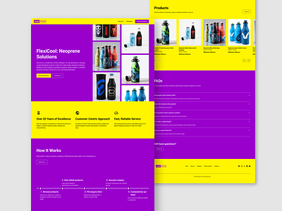 Neoprene rubber landing page minimalist neoprene purple rubber ui web design yellow