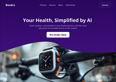 Smart AI wearable device landing page design design designing figma landing page landing page design ui ux website website design