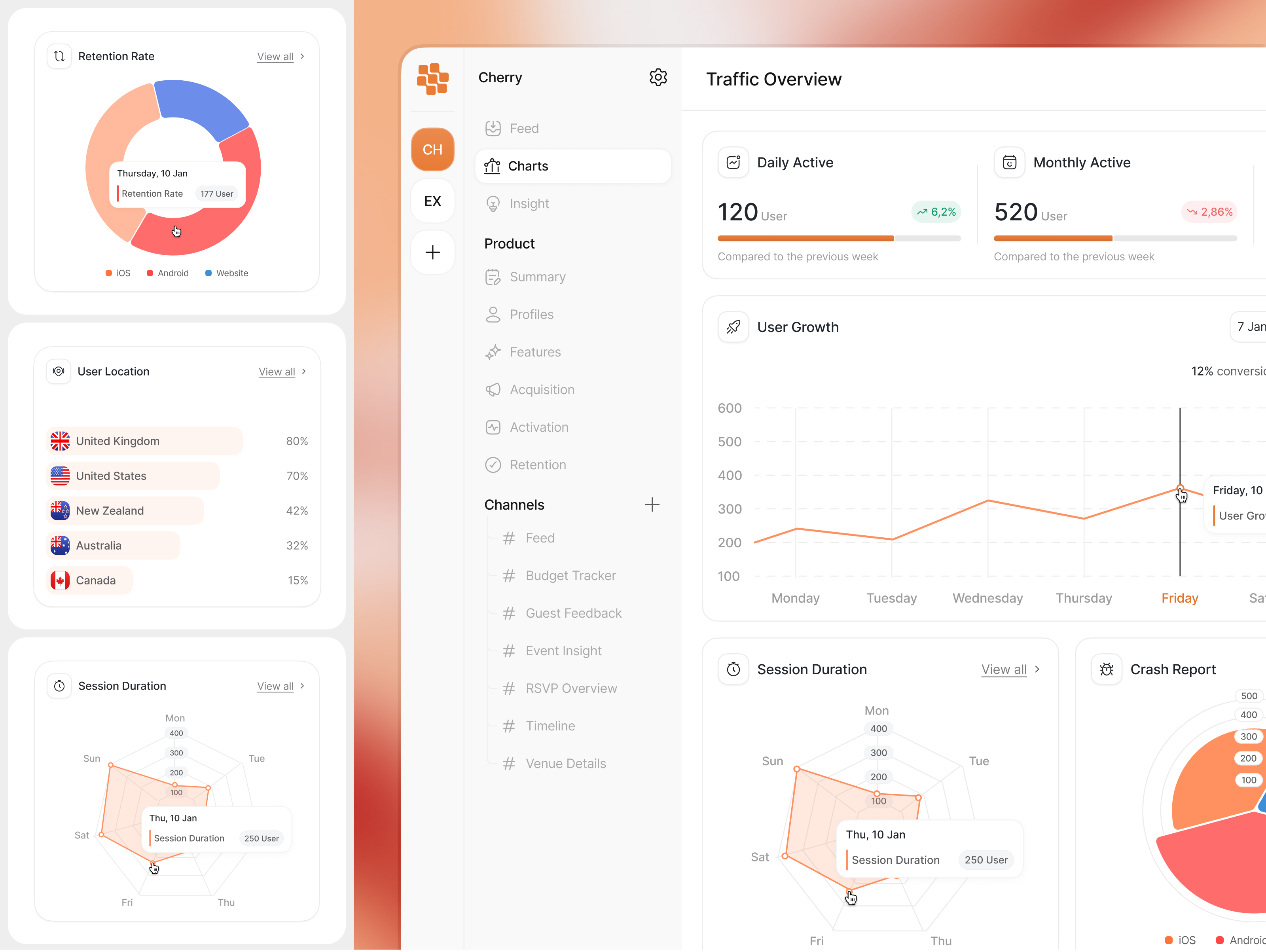 Example of Premium Dashboard For Saas / Ai / Crm