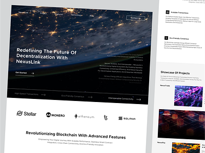 NexusLink Landing Page : Powering the Blockchain Revolution 🔗 blockchain home page homepage landing page tokenization webdesign website