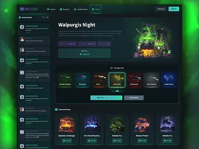 SolCasino - Online Crypto Casino: Opening Case Casino UI case box cases casino game casino royale casino ui crypto game dashboard design gambling game launcher ui launcher design loot box online casino open cases ui design web app design web design web3 game website website design