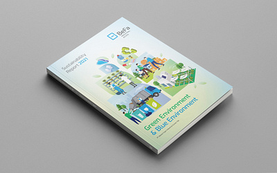 BeFa Sustainability Report 2021 annual report blue book design corporate cover design ecology financial flat go green graphic design green illustration infographic isometric layout minimalist publication sustainability sustainability report vector