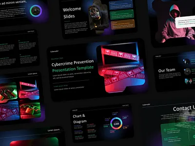 Cybercrime Presentation branding cyber cybercrime design elegant graphic design illustration powerpoint presentation template