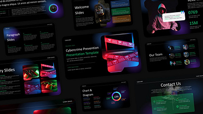 Cybercrime Presentation branding cyber cybercrime design elegant graphic design illustration powerpoint presentation template